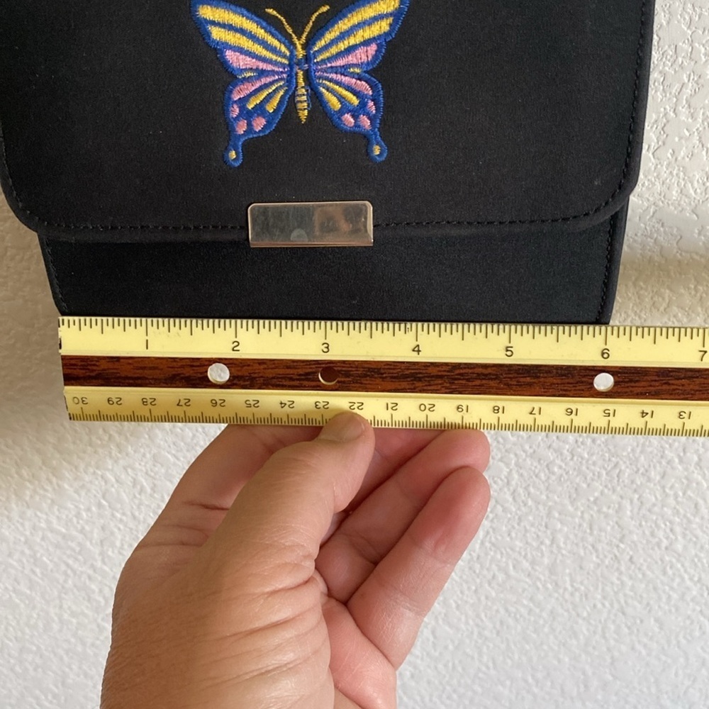 Butterfly Small Black Shoulder Bag . Made in Korea NWOT - Picture 9 of 11